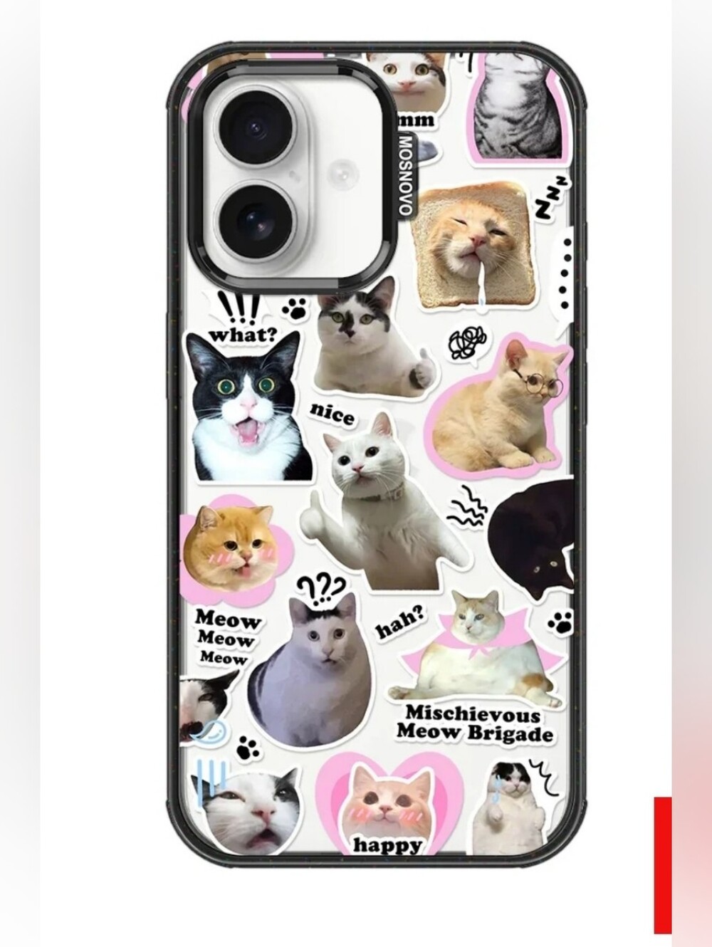 MOSNOVO The Cat Brigade Phone Case - iPhone 16 Plus Case - Black ShockStone
